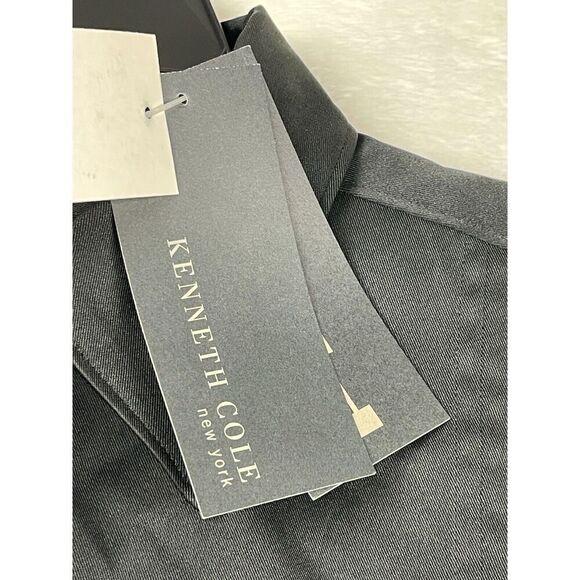 NWT Kenneth Cole New York Men's Snap Button-Up Shirt Size S Black Solid Stretch - Picture 7 of 15